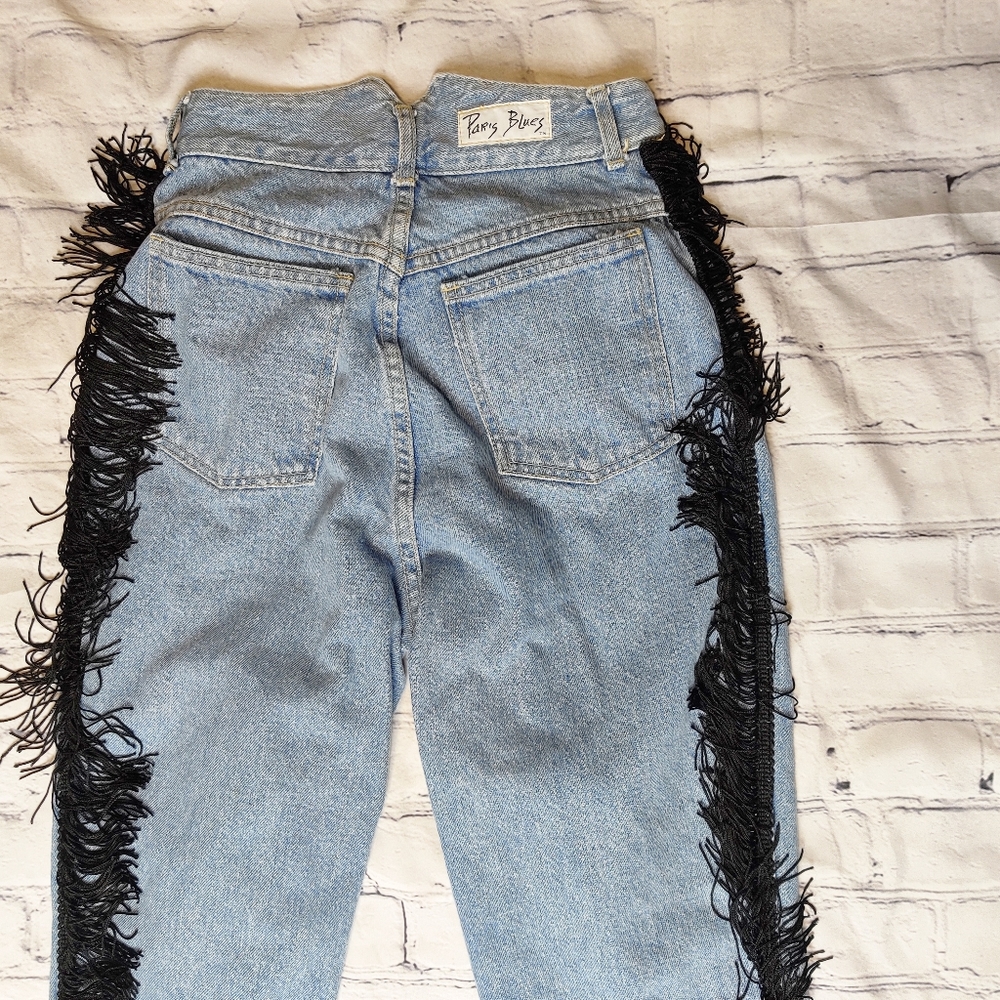 Paris Blues Vintage Fringe High Waisted Jeans - Picture 5 of 10